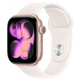 Apple Watch Series 11, 46 мм, Rose Gold Aluminum Light Blush Sport Band M/L