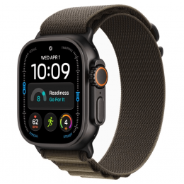 Apple Watch Ultra 4, 49 мм, Black Titanium Case with Dark Olive Alpine Loop (S)