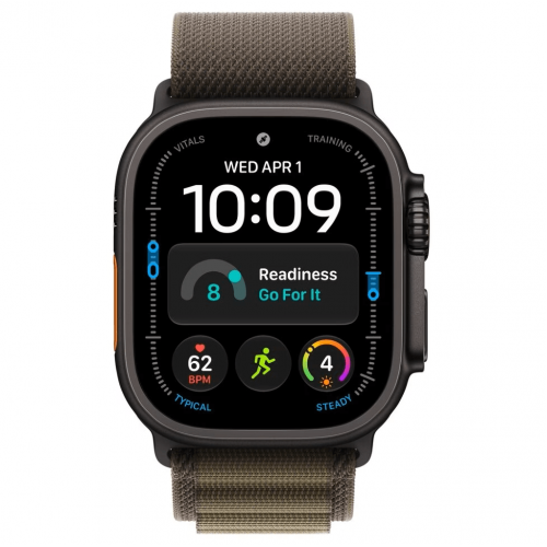 
Apple Watch Ultra 4, 49 мм, Black Titanium Case with Dark Olive Alpine Loop (M)