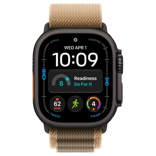 
Apple Watch Ultra 4, 49 мм, Black Titanium Case with Desert Alpine Loop (M)
