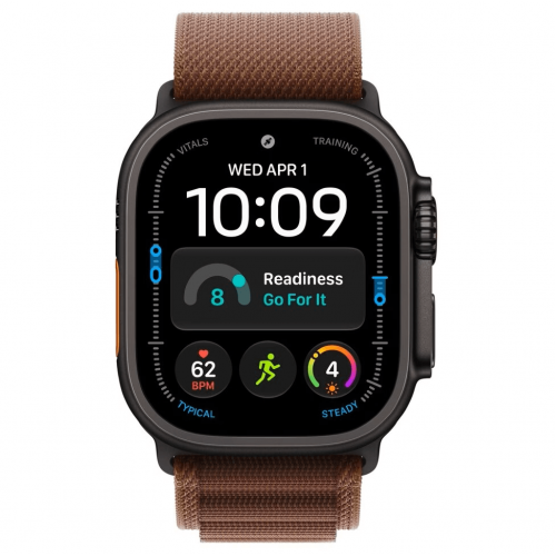 
Apple Watch Ultra 4, 49 мм, Black Titanium Case with Burgundy Alpine Loop (M)