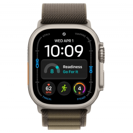 Apple Watch Ultra 4, 49 мм, Natural Titanium Case with Dark Olive Alpine Loop (S)