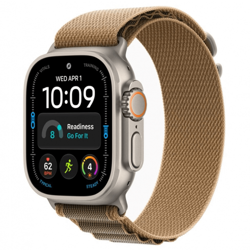 
Apple Watch Ultra 4, 49 мм, Natural Titanium Case with Desert Alpine Loop (S)