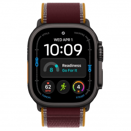 Apple Watch Ultra 4, 49 мм, Black Titanium Case with Burgundy Trail Loop (M/L)