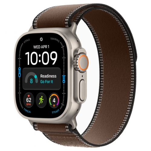 
Apple Watch Ultra 4, 49 мм, Natural Titanium Case with Dark Umber Trail Loop (S/M)