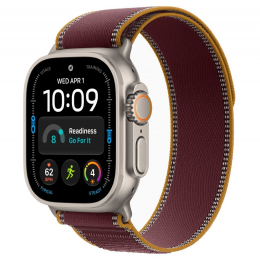 Apple Watch Ultra 4, 49 мм, Natural Titanium Case with Burgundy Trail Loop (S/M)