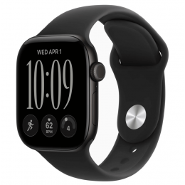 Apple Watch Series 12, 46 мм, Black Aluminum Case with Black Sport Band (M/L)
