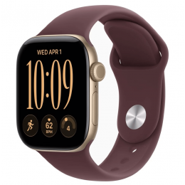Apple Watch Series 12, 42 мм, Light Gold Aluminum Case with Burgundy Sport Band (M/L)