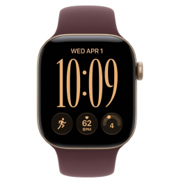 Apple Watch Series 12, 46 мм, Light Gold Aluminum Case with Burgundy Sport Band (S/M)