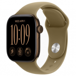 Apple Watch Series 12, 42 мм, Dark Bronze Aluminum Case with Olive Sport Band (S/M)