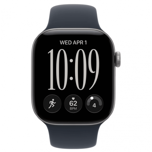 
Apple Watch Series 12, 46 мм, Space Gray Aluminum Case with Navy Blue Sport Band (S/M)