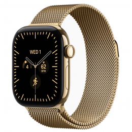 Apple Watch Series 12, 42 мм, Radiant Gold Titanium Case with Radiant Gold Milanese Loop (M/L)