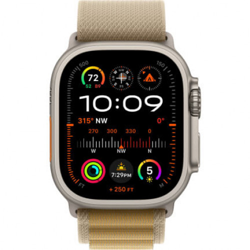 
Apple Watch Ultra 2 GPS + Cellular, 49 мм, корпус из титана, ремешок Alpine Loop Tan, размер L