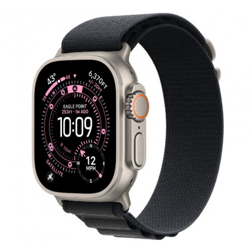 
Apple Watch Ultra 3, 49 мм, Natural Titanium Case/Black Alpine Loop Medium Band
