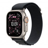 Apple Watch Ultra 3, 49 мм, Natural Titanium Case/Black Alpine Loop Large Band
