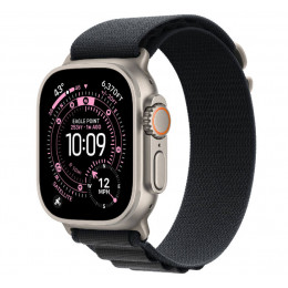 Apple Watch Ultra 3, 49 мм, Natural Titanium Case/Black Alpine Loop Large Band