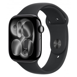 Apple Watch Series 11, 42 мм, Jet Black Aluminum Black Sport Band S/M