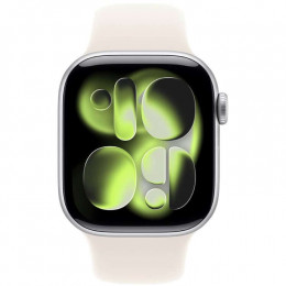 Apple Watch Series 11, 46 мм, Silver Aluminium Starlight Sport Band M/L