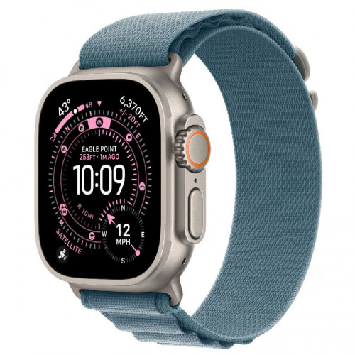 
Apple Watch Ultra 3, 49 мм, Natural Titanium Case/Light Blue Alpine Loop Small Band