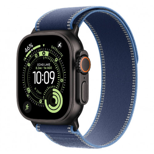 
Apple Watch Ultra 3, 49 мм, Black Titanium Case/Blue/Bright Bluel Trail Loop M/L Band