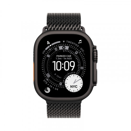 
Apple Watch Ultra 3, 49 мм, Black Titanium Milanese Loop Black L