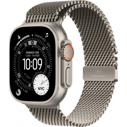 
Apple Watch Ultra 3, 49 мм, Natural Titanium Milanese Natural Loop L