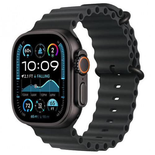 
Apple Watch Ultra 2 GPS + Cellular, 49 мм, черный корпус из титана, ремешок Ocean цвета «Black»