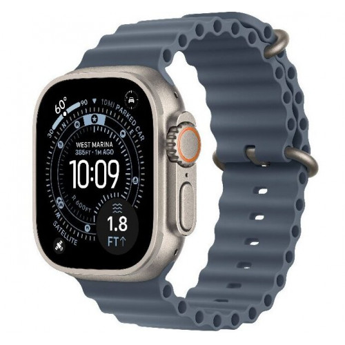 
Apple Watch Ultra 3, 49 мм, корпус из титана, ремешок Ocean цвета «Anchor Blue»