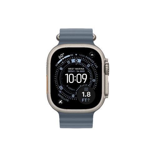 
Apple Watch Ultra 3, 49 мм, корпус из титана, ремешок Ocean цвета «Anchor Blue»