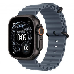 Apple Watch Ultra 3, 49 мм, черный корпус из титана, ремешок Ocean цвета «Anchor Blue»