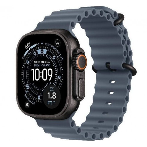 
Apple Watch Ultra 3, 49 мм, черный корпус из титана, ремешок Ocean цвета «Anchor Blue»