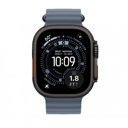 Apple Watch Ultra 3, 49 мм, черный корпус из титана, ремешок Ocean цвета «Anchor Blue»