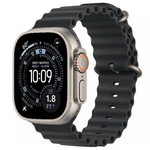 
Apple Watch Ultra 3, 49 мм, корпус из титана, ремешок Ocean цвета «Black»