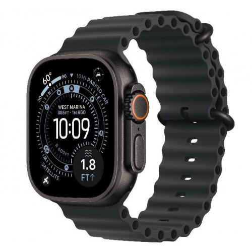
Apple Watch Ultra 3, 49 мм, черный корпус из титана, ремешок Ocean цвета «Black»