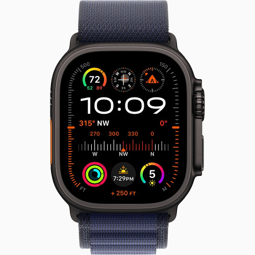 
Apple Watch Ultra 2 GPS + Cellular, 49 мм, черный корпус из титана, ремешок Alpine цвета «Navy», размер S