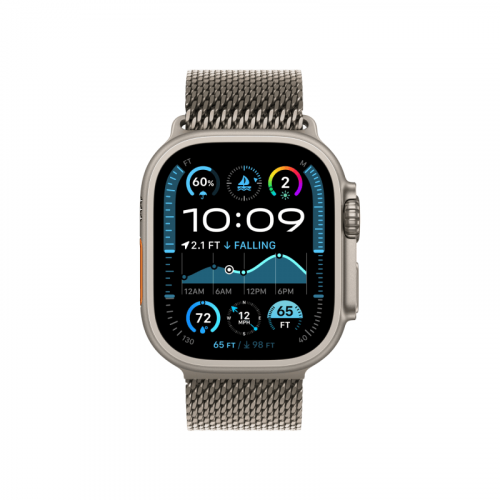 
Apple Watch Ultra 2 GPS + Cellular, 49 мм, корпус из титана, ремешок Titanium Milanese Loop бежевого цвета, размер M