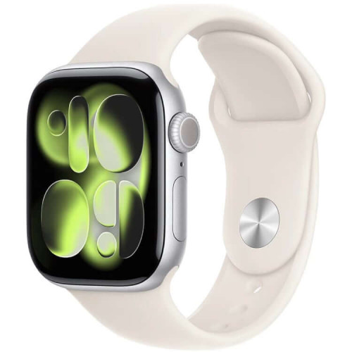 
Apple Watch Series 11, 42 мм, Silver Aluminium Starlight Sport Band S/M