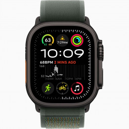 Apple Watch Ultra 2 GPS + Cellular, 49 мм, черный корпус из титана, ремешок Trail цвета «Green», размер M/L